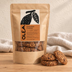 OLEA Chocolate Cookies in its kraft pouch